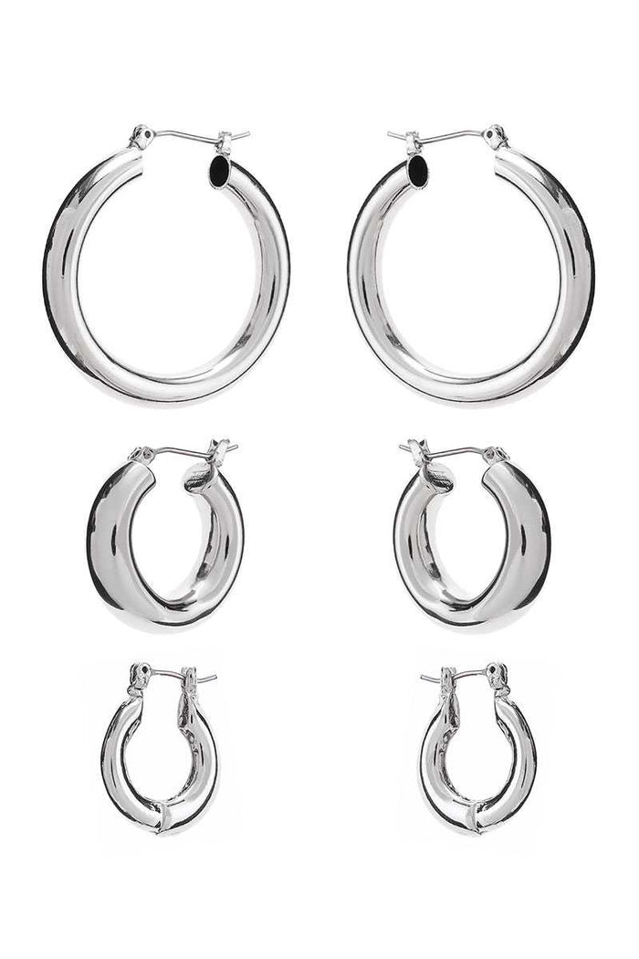 Basic Mini Hoop Earring 3 Pair Set