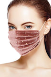 3d Shiny Iridescent Rhinestone Velvet Fashion Face Mask