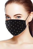 3d Shiny Iridescent Rhinestone Velvet Fashion Face Mask