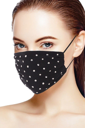 3d Shiny Silver Rhinestone Fashion Mesh Face Mask