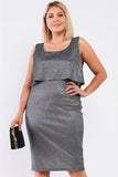 Night Sky Shimmer Sleeveless Layered Dress