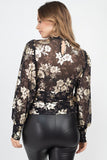 Floral Print Front & Back Keyhole Top