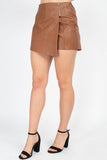 Zipper Trim Sheeny Mini Skirt