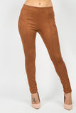 Skinny Fit Suede Pants