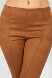 Skinny Fit Suede Pants