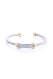 Metal C.z. Stone Cable Bracelet