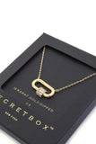 Secret Box Rhinestone Cube Oval Ring Pendant Necklace