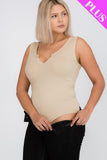 Plus Size Split Neckline Bodysuit Top