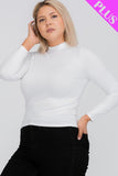 Plus Size Mock Neck Solid Top