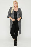 Plus Size Two Tone Knit Cardigan