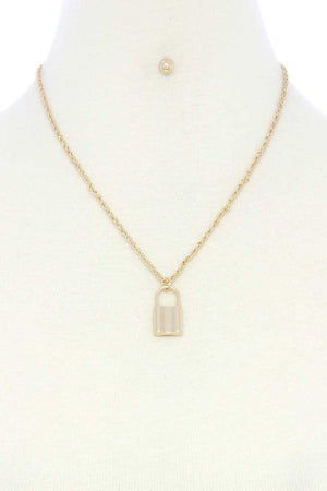 Saftey Pin Charm Link Layered Necklace