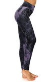 Womens Textured High Waist Tummy Control Butt Lift Leggings