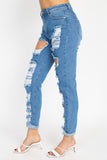 Distressed Straight Leg Jeans