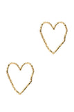 Rough Metal Heart Stud Earring