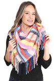 Stripes Blanket Scarf With Fringes