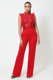 Crochet Lace Combined Bodice Jumpsuit