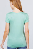 Short Sleeve Scoop Neck Top With Pocket