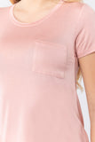 Short Sleeve Scoop Neck Top With Pocket