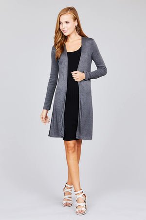 Side Slit Tunic Cardigan