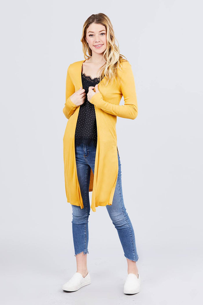 Side Slit Tunic Cardigan