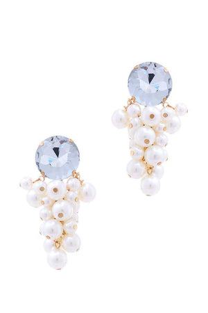 Multi Balls Wide Stone Stud Earring