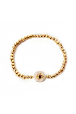 Metal Ball Evil Eye Stretch Bracelet