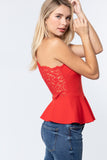 V-neck Cami Peplum Knit Top