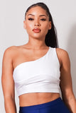 Sleeveless One Shoulder Bustier Crop Top