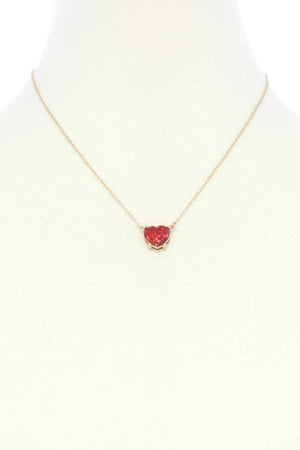 Glitter Heart Charm Necklace