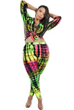 Plus Neon Tie-dye 2 Piece Legging Set