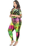 Plus Neon Tie-dye 2 Piece Legging Set