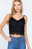 Crochet Lace Cami Woven Top