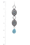 Western Double Concho Turquoise Stone Drop Earring