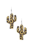 Cactus Sunflower Pattern Drop Earring