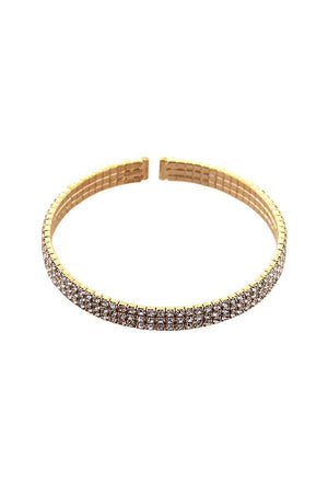 3 Line Rhinestone Flexible Bracelet