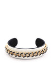 Rhinestone Edge Cuban Link Cuff Bracelet