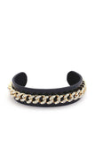 Rhinestone Edge Cuban Link Cuff Bracelet