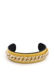 Rhinestone Edge Cuban Link Cuff Bracelet