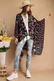 Scarf Printed Rayon Crepon Kimono