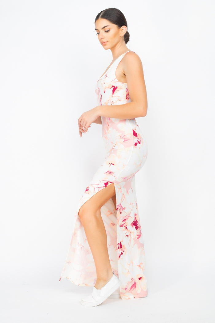 Floral Silted Maxi Dress