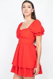 Puff Sleeves Frill Dress