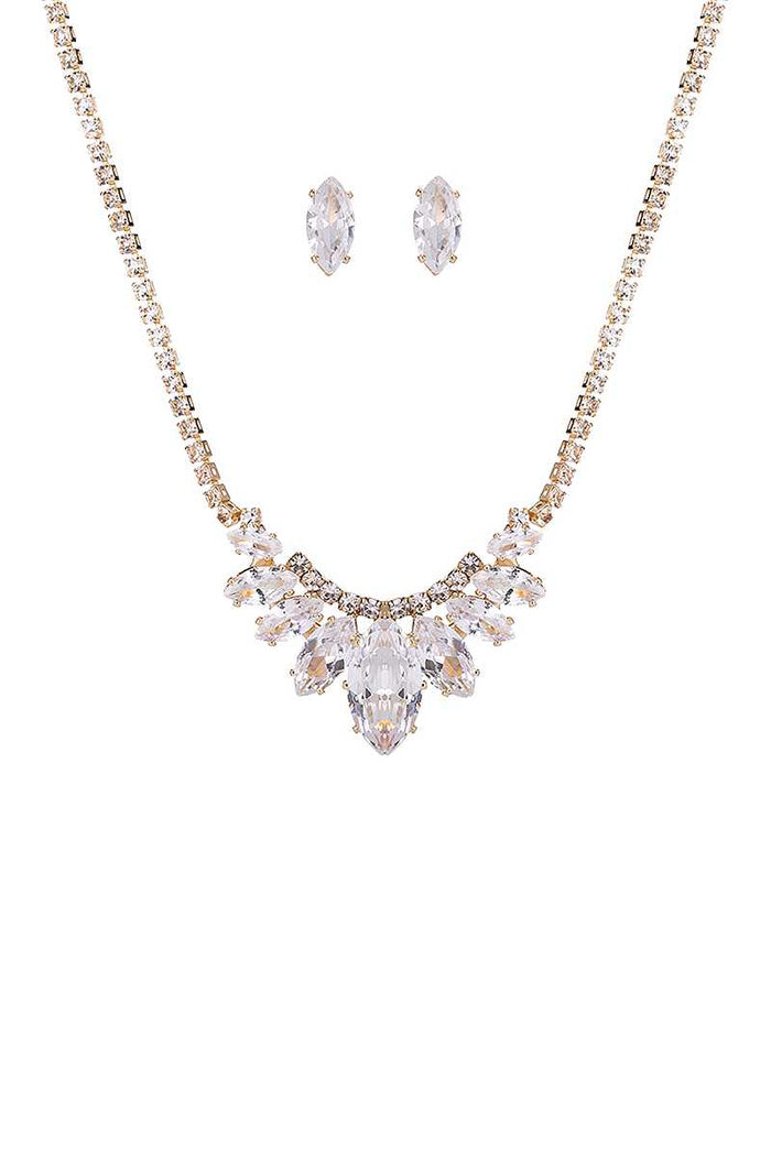 Stylish Crystal Rhinestone Necklace And Earring Set