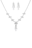 Fashion Multi Pearl Dangle Necklace And Earring Set