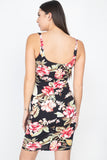 Floral Square Neck Bodycon Dress