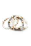 Natural Stone Bead Stretch Multi Bracelet