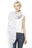 Fashion Bird Print Skinny Scarf