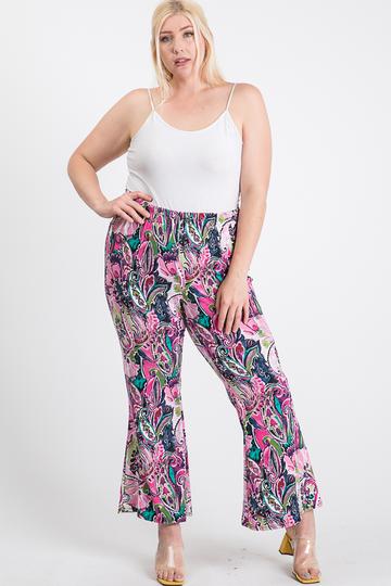 Flower Print With Bell Bottom Leggings