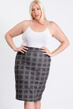 Black/grey Glen Plaid Skirt