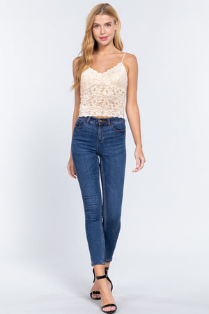 V-neck Scallop Lace Cami Top