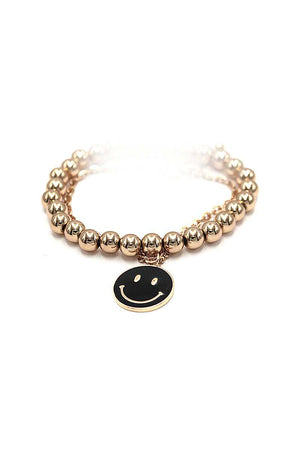 Fashion Smiley Face Metal Bead Bracelet